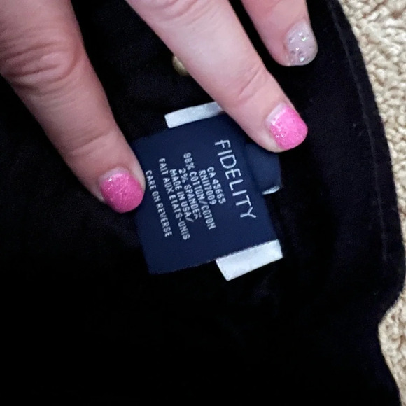 Fidelity Gwen Velveteen Ankle Skinny Jeans FIDELITY DENIM black velour velvet - Picture 5 of 6